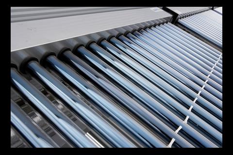 Hot water is provided by solar panels